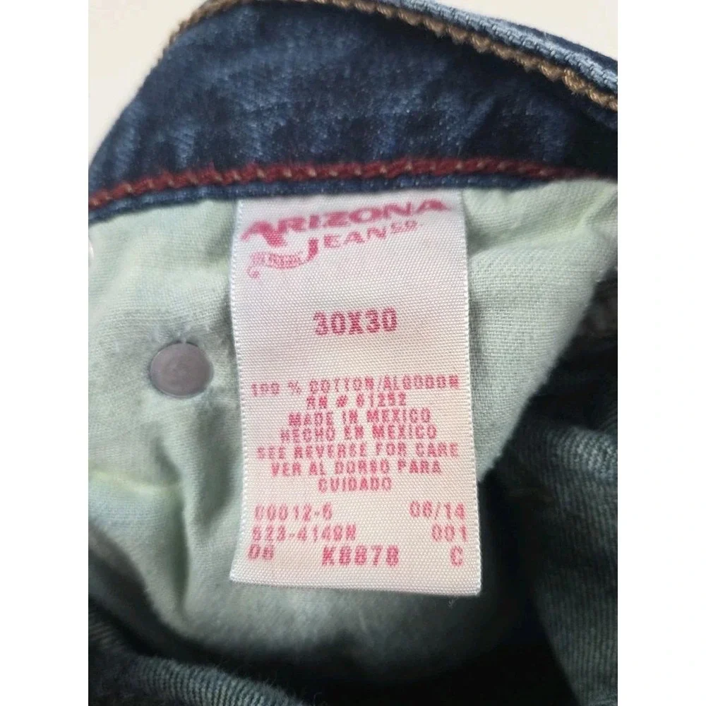Arizona Vintage Men's Relaxed Straight Distressed 100% Cotton Blue Jeans 30 x 30